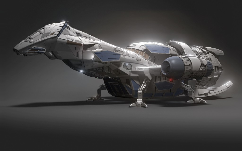 Malcolm Reynold's ship Serenity, a Firefly class star ship. 